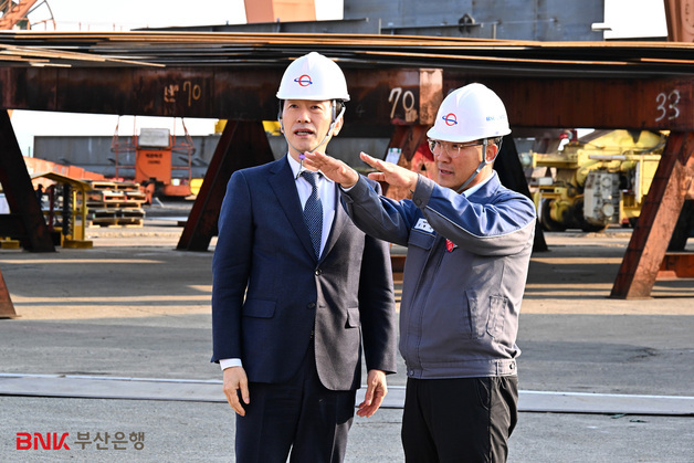 김성주 부산은행장, 조선·해양산업 현장 방문…"생산적 금융 공급"