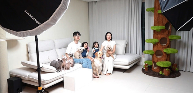 'K-동물아빠' 이강태, 아기 둘에 개·고양이 7마리 한집에…현실판 '주토피아'