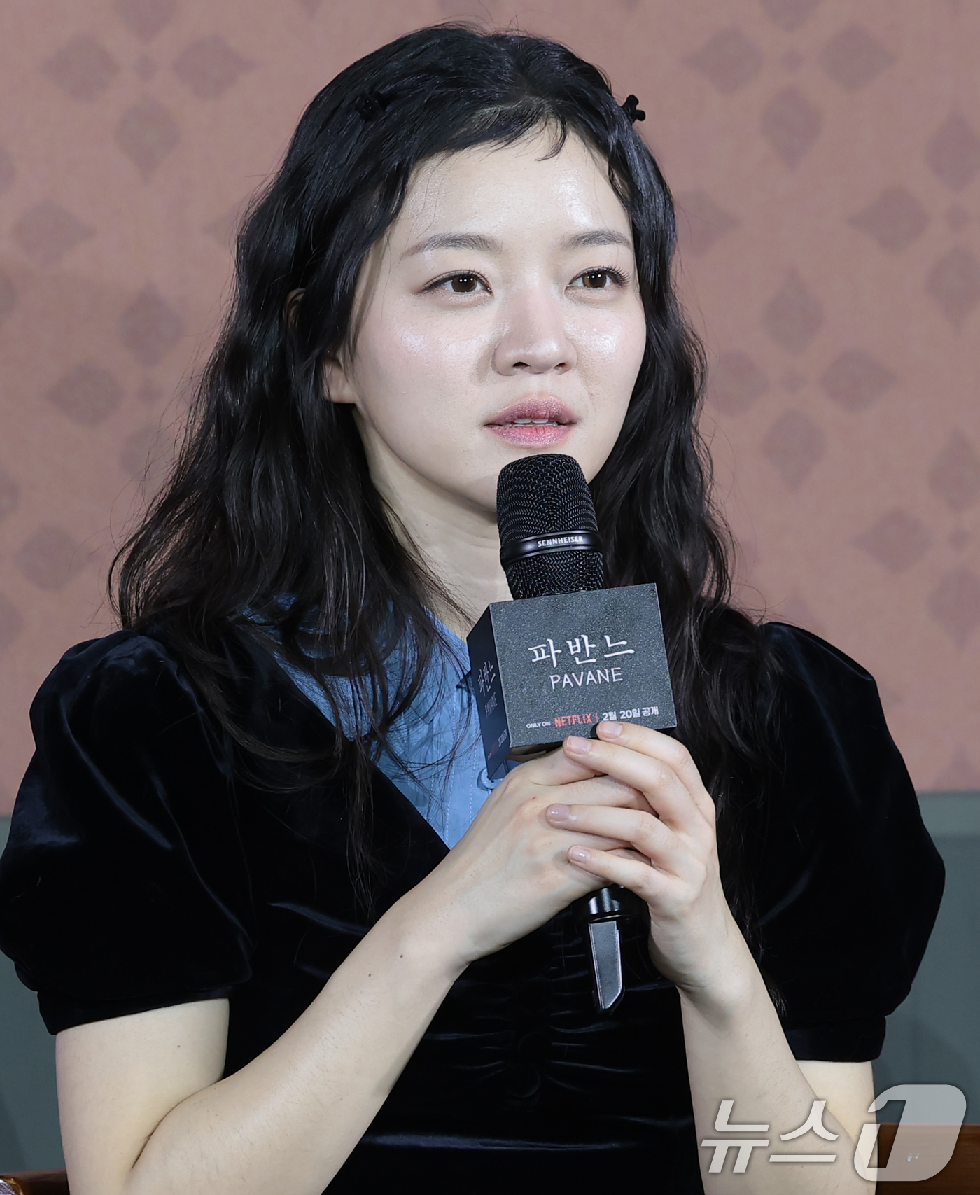 (서울=뉴스1) 권현진 기자 = 배우 고아성이 12일 오전 서울 강남구 코엑스 메가박스에서 열린 넷플릭스 영화 '파반느' 제작보고회에 참석해 인사말을 하고 있다.'파반느'는 마음의 …