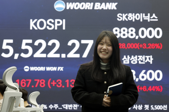 코스피, 사상 첫 5500선 돌파 마감