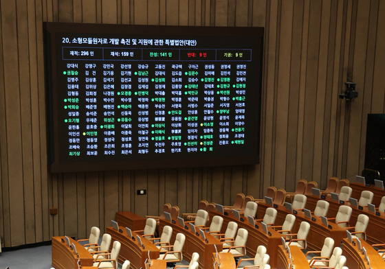 여야의 다른 본회의장 풍경