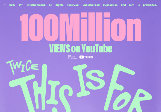 트와이스 '디스 이즈 포' MV, 통산 26번째 1억뷰 달성