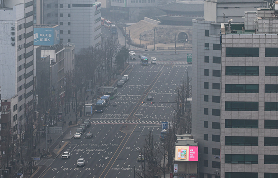 한산한 모습 보이는 서울 도심
