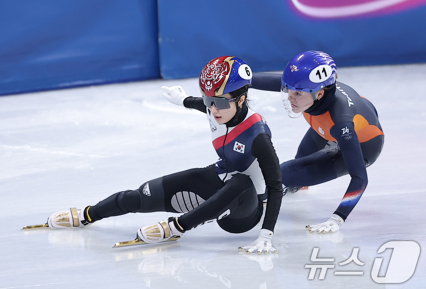 (밀라노=뉴스1) 김성진 기자 = 쇼트트랙 김길리가 14일(현지시간) 이탈리아 밀라노 아이스스케이팅 아레나에서 열린 2026 밀라노·코르티나담페초 동계올림픽 쇼트트랙 여자 1000 …