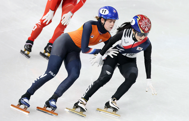 김길리, 경기 후 네덜란드 선수와 충돌