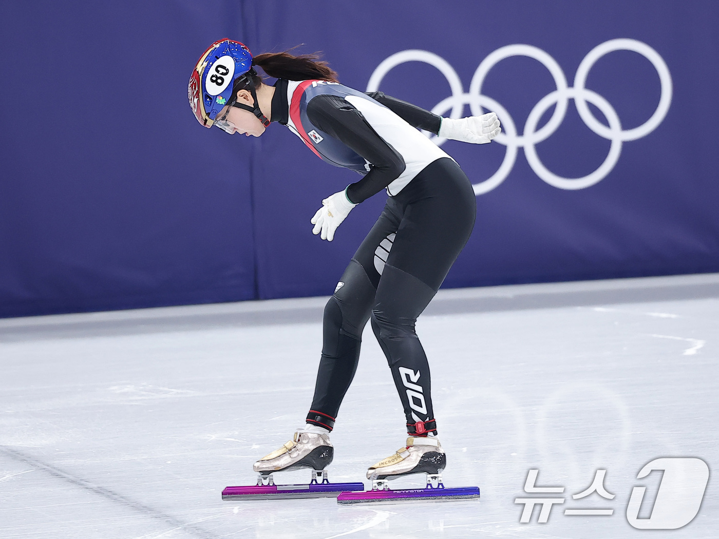(밀라노=뉴스1) 김성진 기자 = 쇼트트랙 노도희가 14일(현지시간) 이탈리아 밀라노 아이스스케이팅 아레나에서 열린 2026 밀라노·코르티나담페초 동계올림픽 쇼트트랙 여자 1000 …
