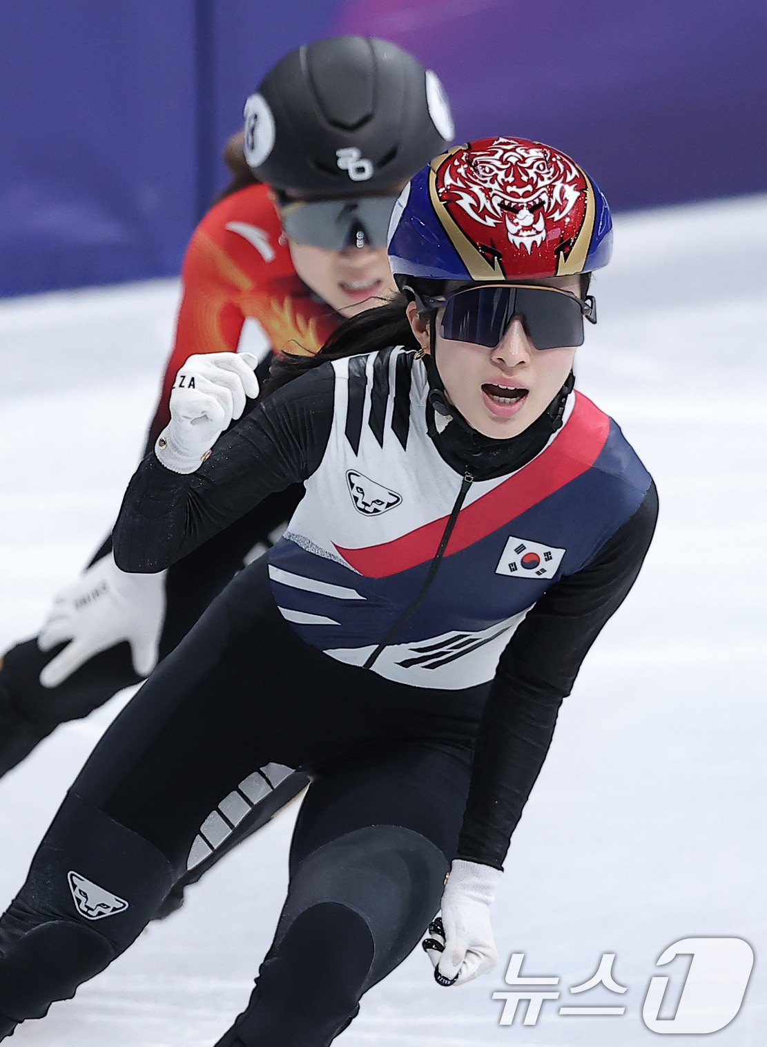 (밀라노=뉴스1) 김성진 기자 = 쇼트트랙 김길리가 14일(현지시간) 이탈리아 밀라노 아이스스케이팅 아레나에서 열린 2026 밀라노·코르티나담페초 동계올림픽 쇼트트랙 여자 3000 …