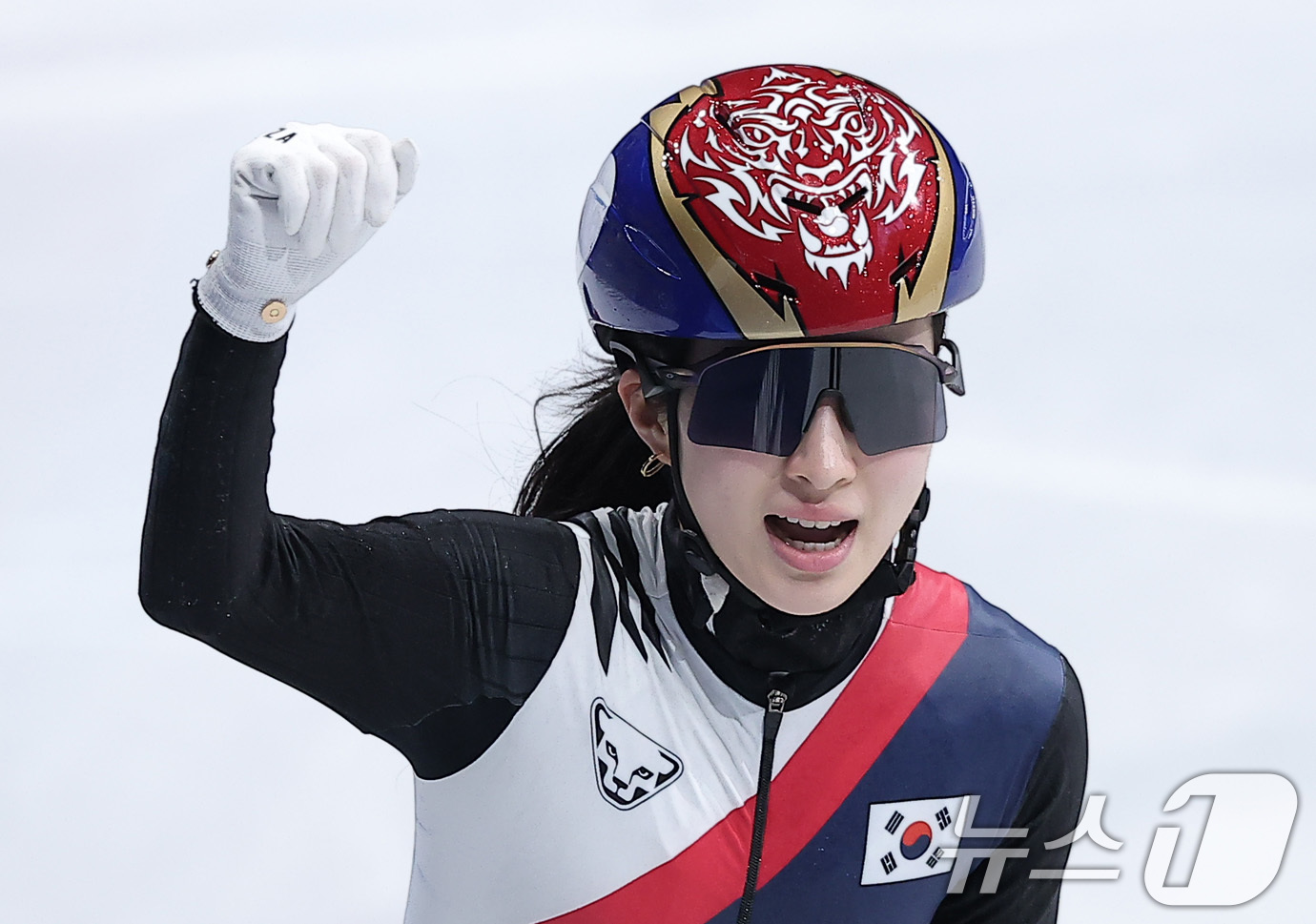 (밀라노=뉴스1) 김성진 기자 = 쇼트트랙 김길리가 14일(현지시간) 이탈리아 밀라노 아이스스케이팅 아레나에서 열린 2026 밀라노·코르티나담페초 동계올림픽 쇼트트랙 여자 3000 …