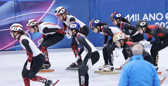 김길리와 교대하는 최민정