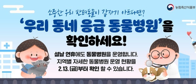 설 음식 잘못 먹은 반려동물 아프면…"응급 동물병원 확인하세요"