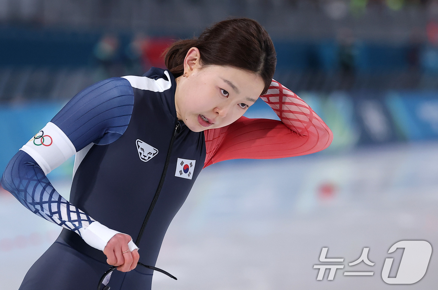 (밀라노=뉴스1) 김성진 기자 = 스피드스케이팅 김민선이 15일(현지시간) 이탈리아 밀라노 스피드스케이팅 스타디움 열린 2026 밀라노·코르티나담페초 동계올림픽 스피드스케이팅 여자 …