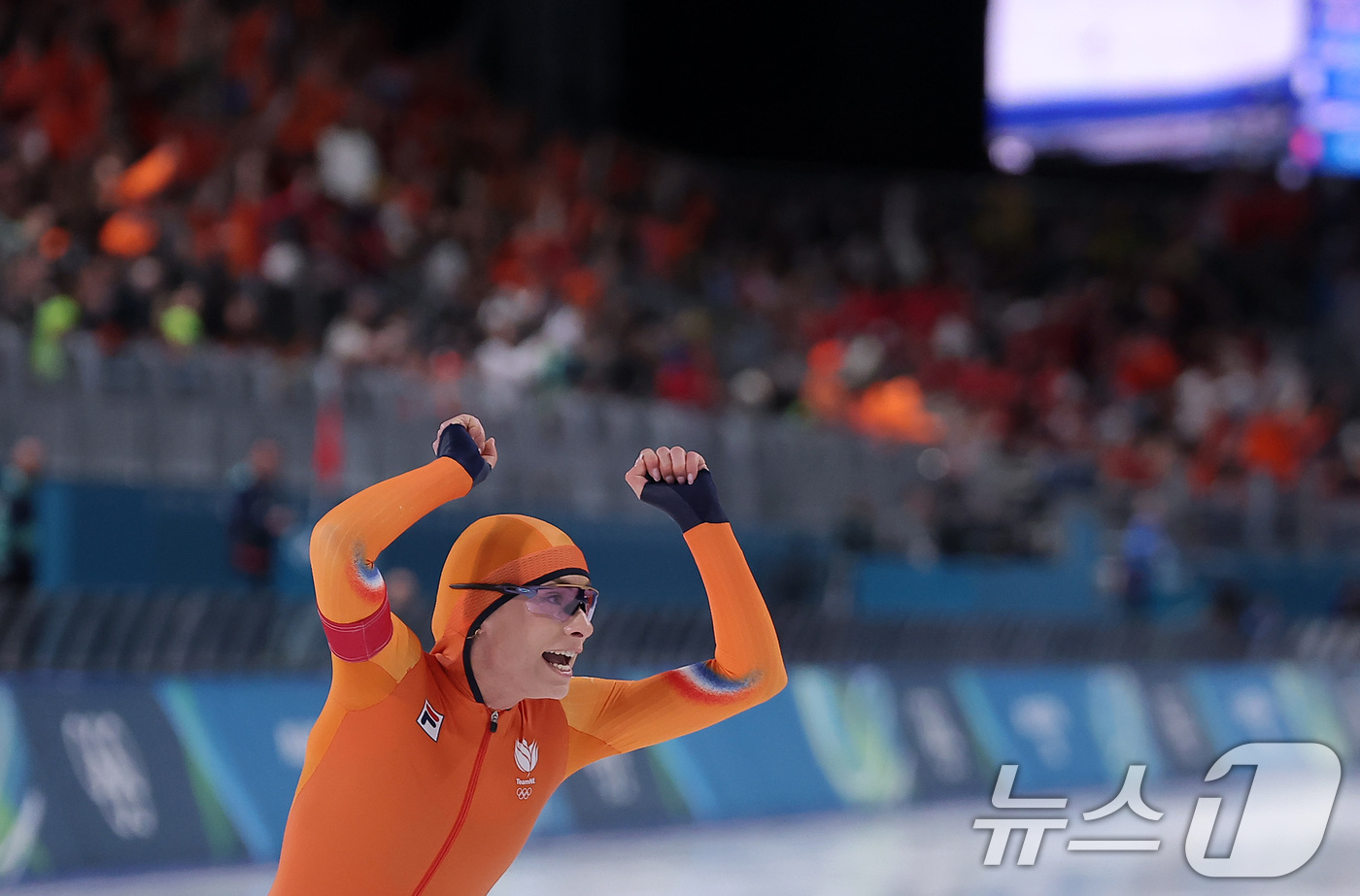 (밀라노=뉴스1) 김성진 기자 = 네덜란드 스피드스케이팅 펨케 콕이 15일(현지시간) 이탈리아 밀라노 스피드스케이팅 스타디움 열린 2026 밀라노·코르티나담페초 동계올림픽 스피드스 …
