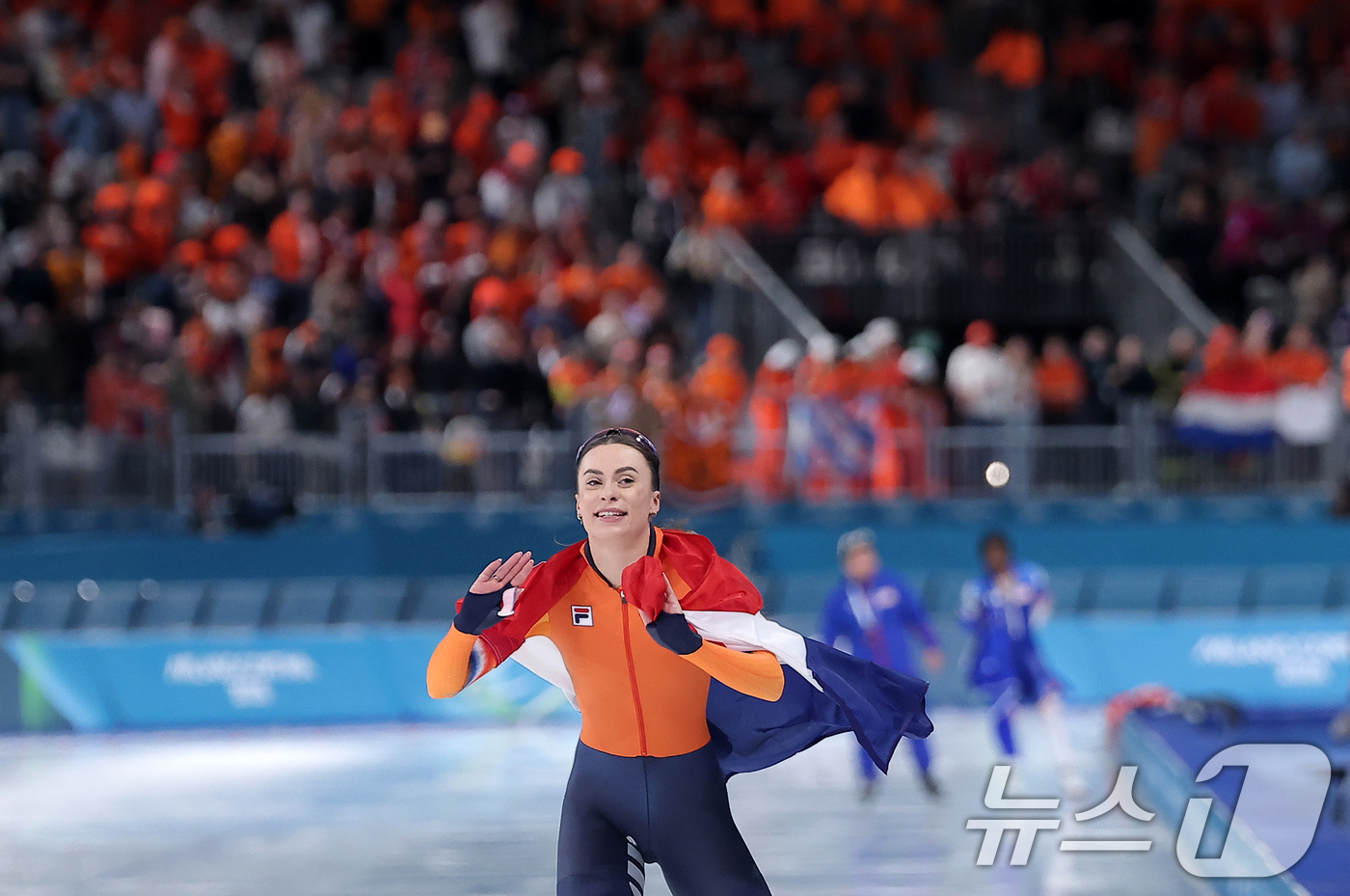 (밀라노=뉴스1) 김성진 기자 = 네덜란드 스피드스케이팅 펨케 콕이 15일(현지시간) 이탈리아 밀라노 스피드스케이팅 스타디움 열린 2026 밀라노·코르티나담페초 동계올림픽 스피드스 …