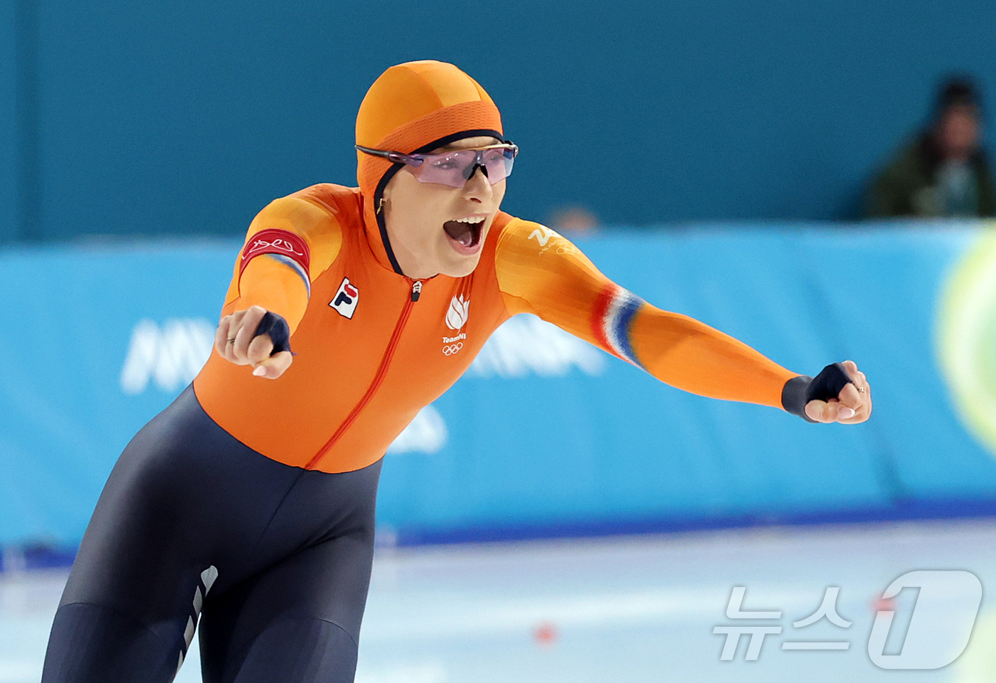 (밀라노=뉴스1) 김진환 기자 = 네덜란드 스피드스케이팅 펨케 콕이 15일(현지시간) 이탈리아 밀라노 스피드스케이팅 스타디움 열린 2026 밀라노·코르티나담페초 동계올림픽 스피드스 …