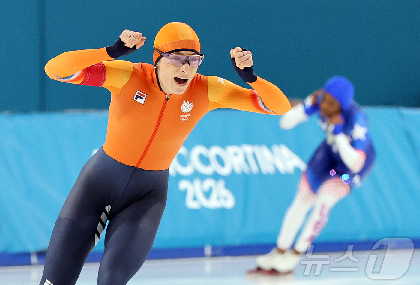 (밀라노=뉴스1) 김진환 기자 = 네덜란드 스피드스케이팅 펨케 콕이 15일(현지시간) 이탈리아 밀라노 스피드스케이팅 스타디움 열린 2026 밀라노·코르티나담페초 동계올림픽 스피드스 …