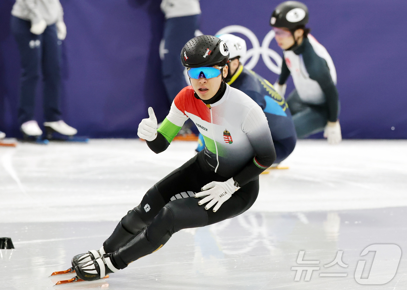 (밀라노=뉴스1) 김진환 기자 = 헝가리로 귀화한 쇼트트랙 문원준이 16일(현지시간) 이탈리아 밀라노 아이스스케이팅 아레나에서 열린 2026 밀라노·코르티나담페초 동계올림픽 쇼트트 …