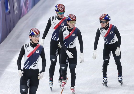 조1위로 계주 결승 진출한 쇼트트랙 남자 대표팀
