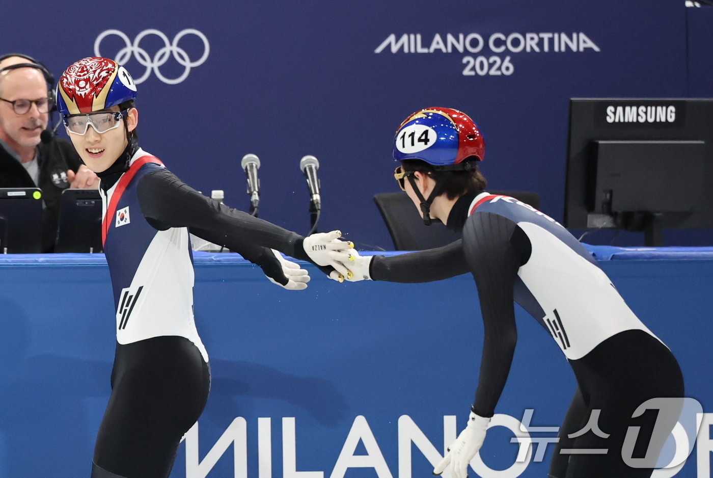 (밀라노=뉴스1) 김진환 기자 = 쇼트트랙 임종언이 16일(현지시간) 이탈리아 밀라노 아이스스케이팅 아레나에서 열린 2026 밀라노·코르티나담페초 동계올림픽 쇼트트랙 남자 5000 …