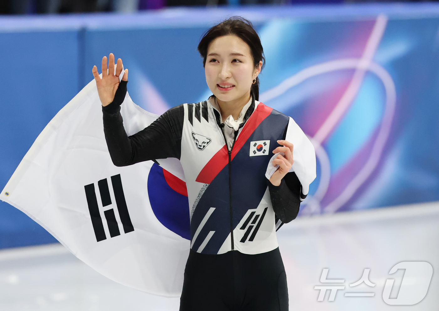 (밀라노=뉴스1) 김진환 기자 = 쇼트트랙 김길리가 16일(현지시간) 이탈리아 밀라노 아이스스케이팅 아레나에서 열린 2026 밀라노·코르티나담페초 동계올림픽 쇼트트랙 여자 1000 …