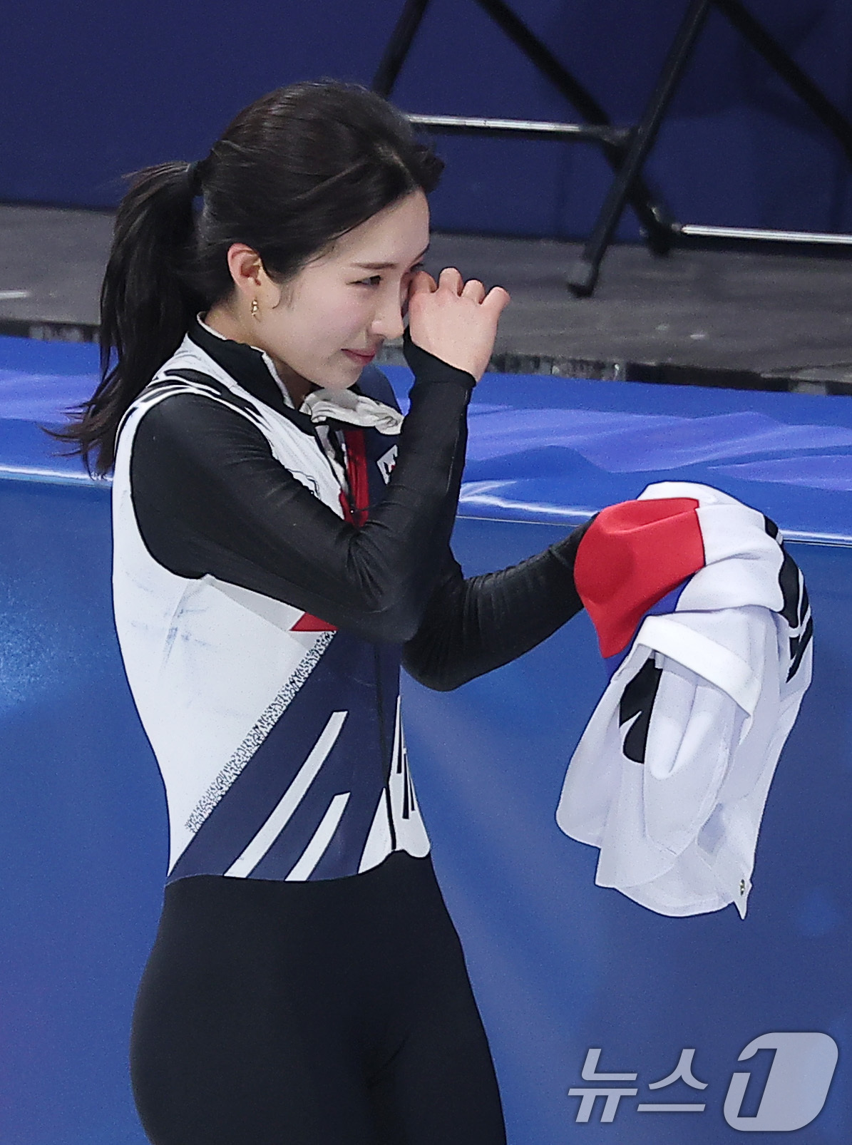 (밀라노=뉴스1) 김성진 기자 = 쇼트트랙 김길리가 16일(현지시간) 이탈리아 밀라노 아이스스케이팅 아레나에서 열린 2026 밀라노·코르티나담페초 동계올림픽 쇼트트랙 여자 1000 …