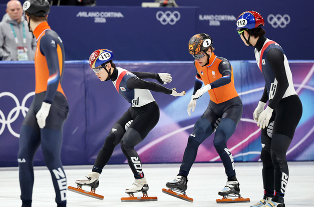 남자 5000m 계주, 네덜란드 제치고 1위로 결승 진출