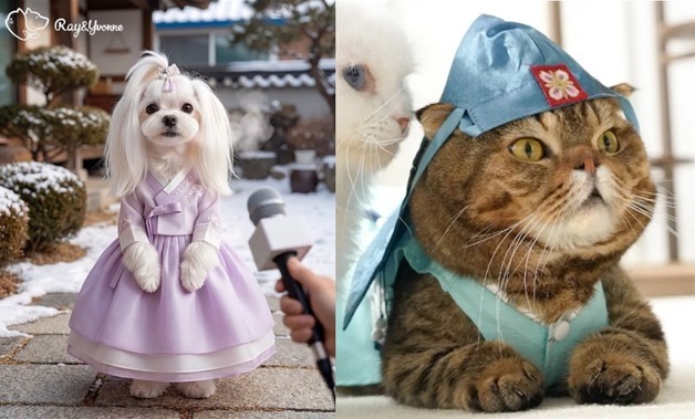 "올해는 너무 무리하지 말고 쉬어도 돼"…한복 입은 댕냉이에 힐링