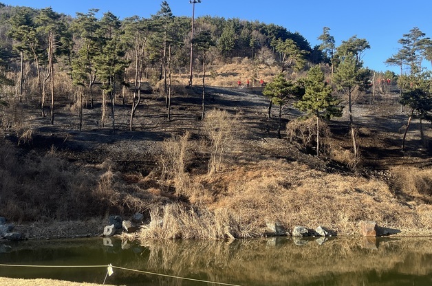 부산 기장군 골프장 화재…산불로 확산 않고 진화 완료