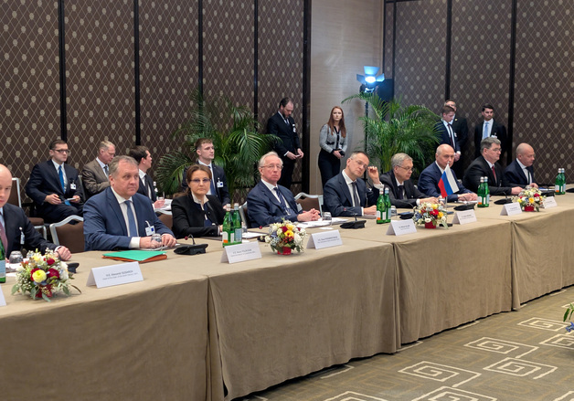 [포토]미·러·우 제네바 3자 회담 참석한 러시아 대표단