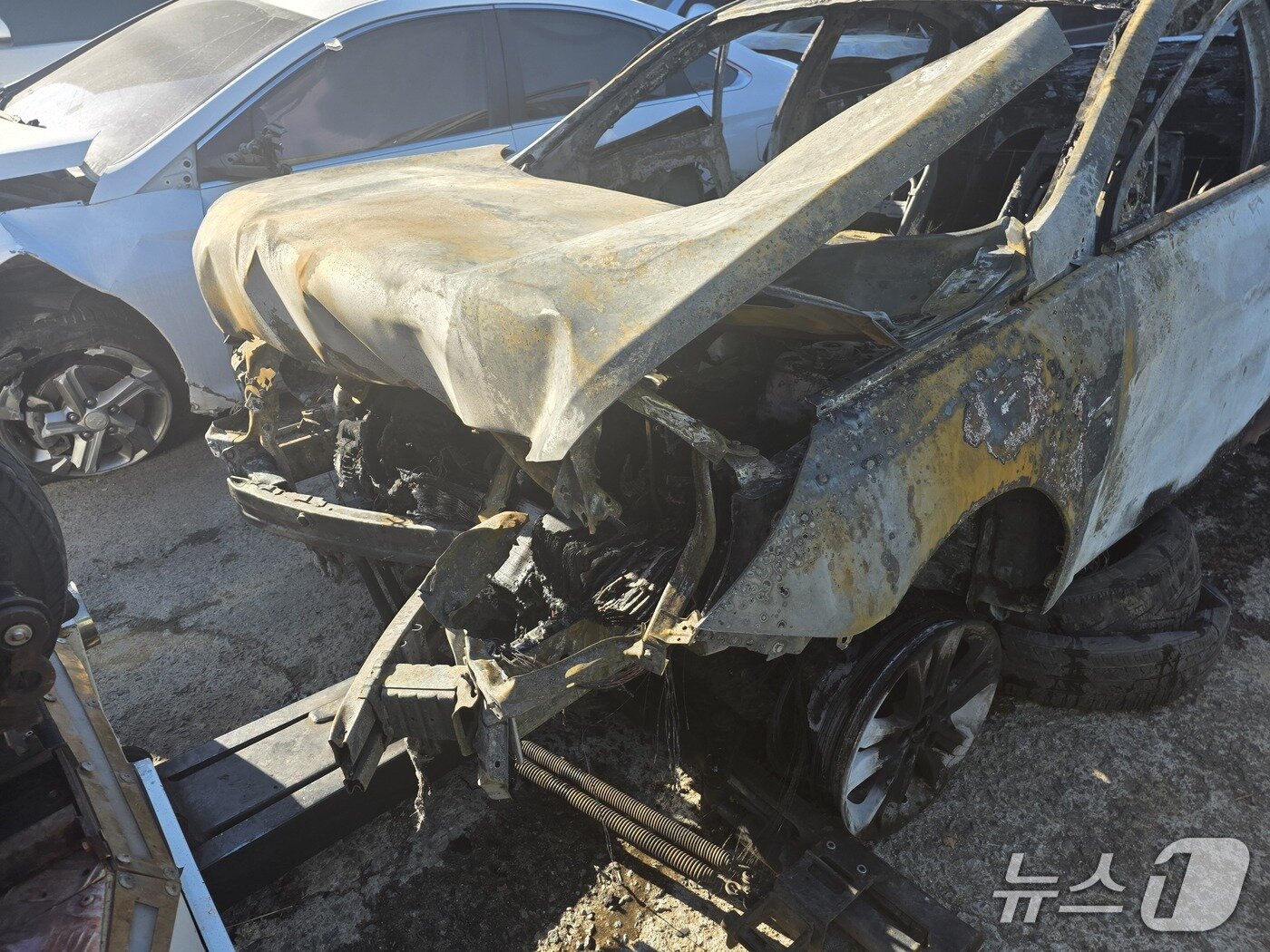 본문 이미지 - 불에 탄 차량.(독자 송영훈 씨 제공. 재판매 및 DB금지)/뉴스1