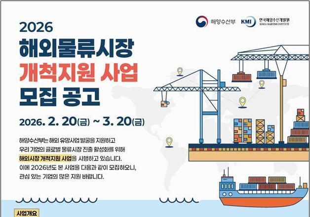해수부, '해외물류시장 개척지원사업' 참여 기업 공모…최대 2억 지원