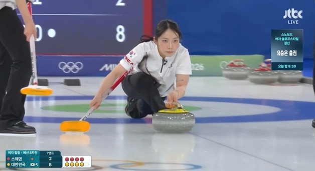 여자 컬링 스웨덴전, 최고 시청률 11.1%…빙판 위 뜨거운 열정