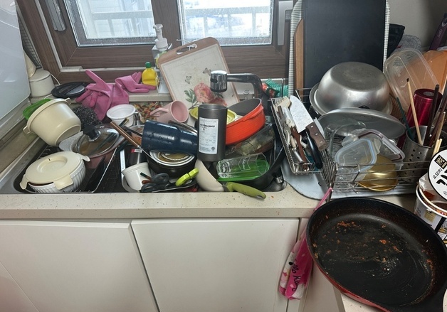 "1만원에 설거지해 주실 분, 여자만"…싱크대 가득 채운 그릇 눈살