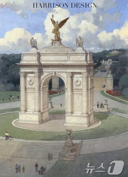 (워싱턴=뉴스1) 류정민 특파원 = 도널드 트럼프 미국 대통령이 미 독립 250주년을 기념해 건립을 추진 중인 \'독립 개선문\'(Independent Arch) 개념도. 250피 …