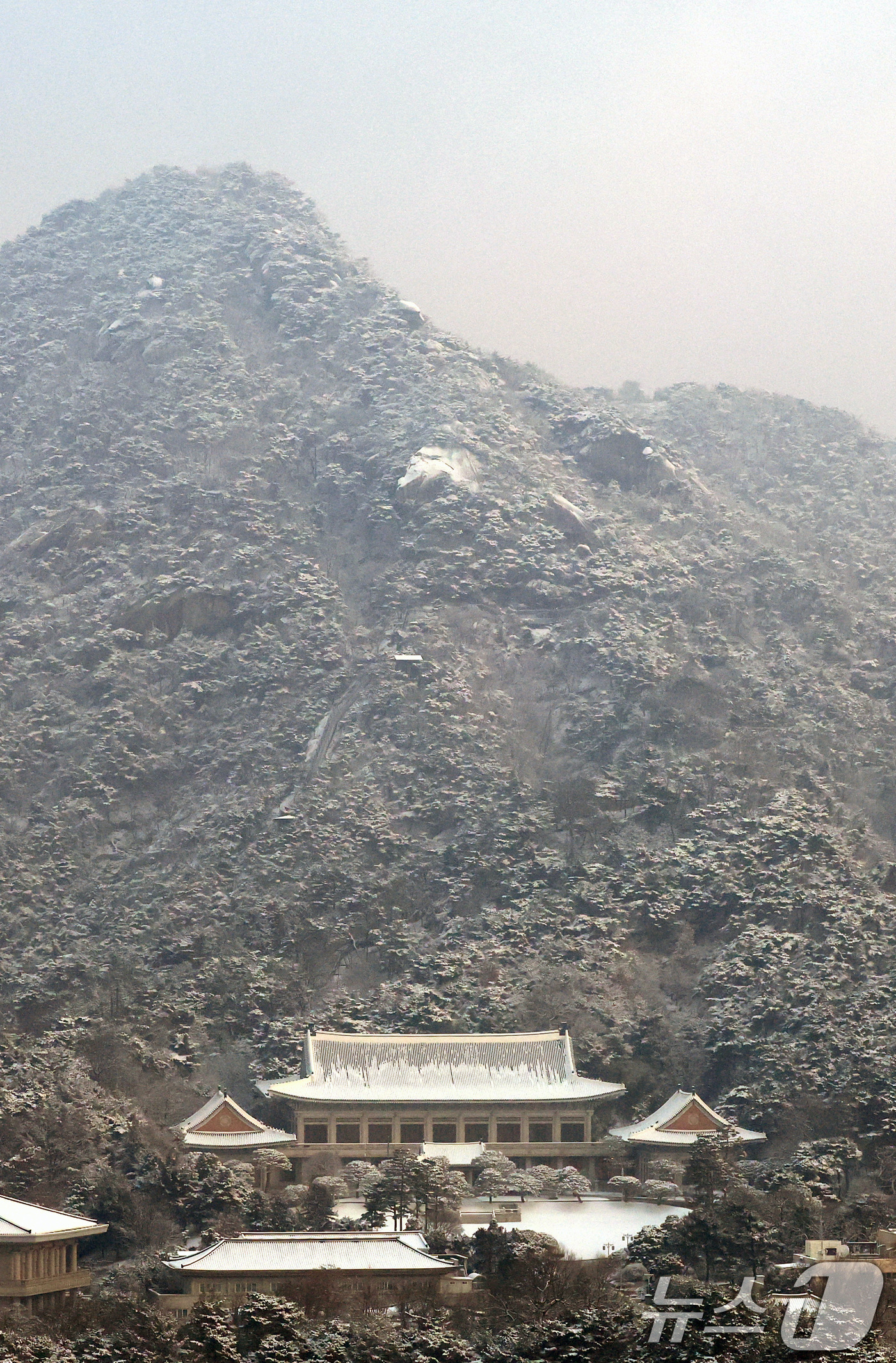 (서울=뉴스1) 임세영 기자 = 2일 서울 종로구 청와대가 밤새 내린 눈으로 하얗게 뒤덮여 있다. 2026.2.2/뉴스1