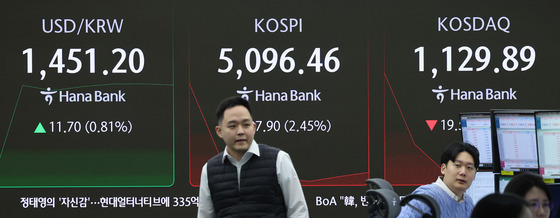 '워시 쇼크' 외인 1조원 "팔자"…유동성 우려 코스피 약세[개장시황]