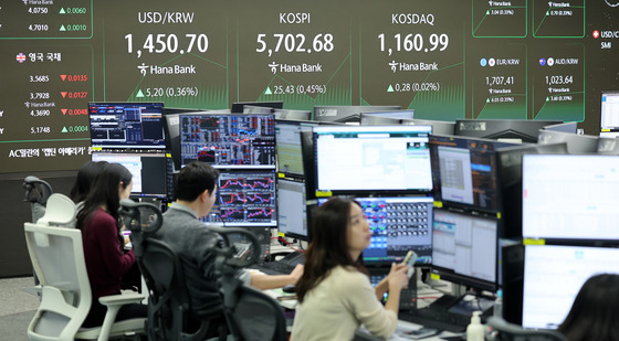 코스피, 장중 5700선 돌파