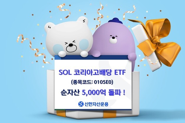 SOL 코리아고배당, 순자산 5000억↑…고배당 ETF 자금유입 1위