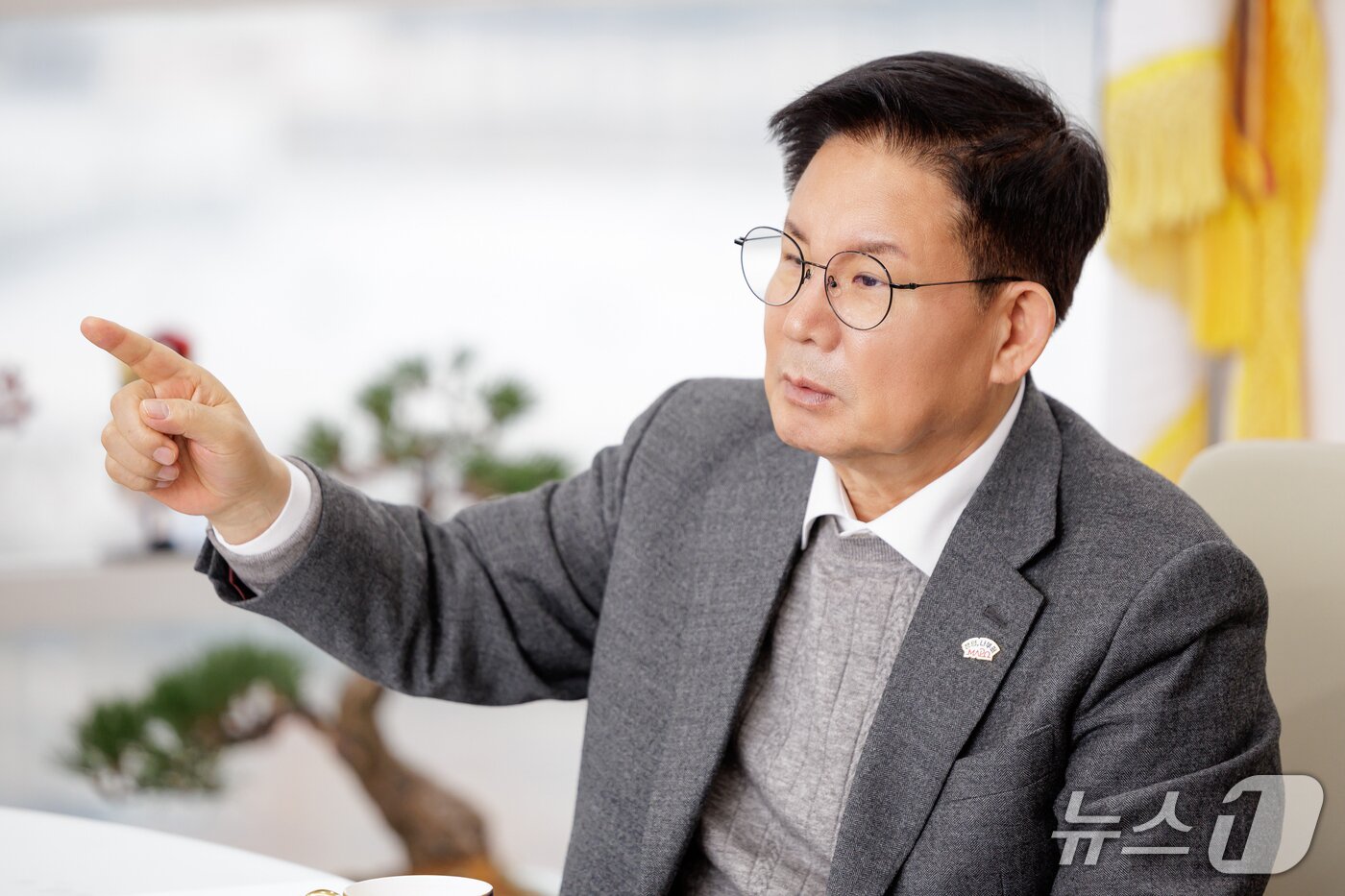 본문 이미지 - 지난 5일 박강수 마포구청장이 뉴스1과 인터뷰를 진행하고 있다