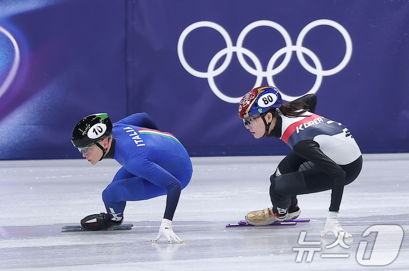 (밀라노=뉴스1) 김성진 기자 = 쇼트트랙 노도희가 20일(현지시간) 이탈리아 밀라노 아이스 스케이팅 아레나에서 열린 2026 밀라노·코르티나담페초 동계올림픽 쇼트트랙 여자 150 …