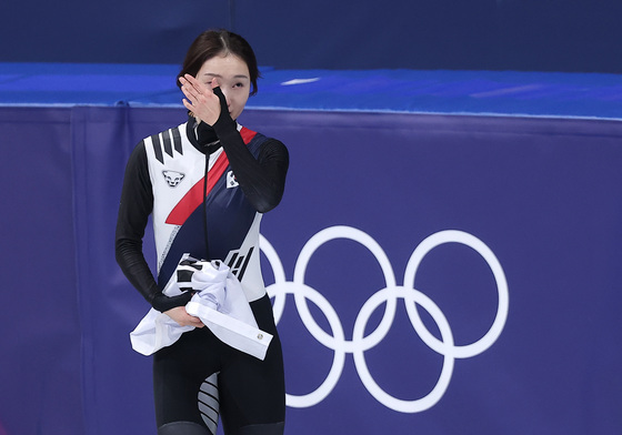 은메달 최민정, 기쁨의 눈물