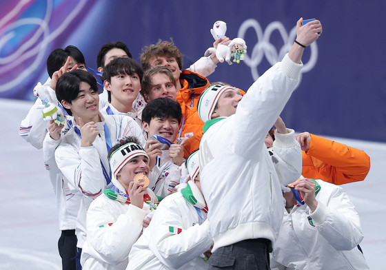 포디움에서 셀피