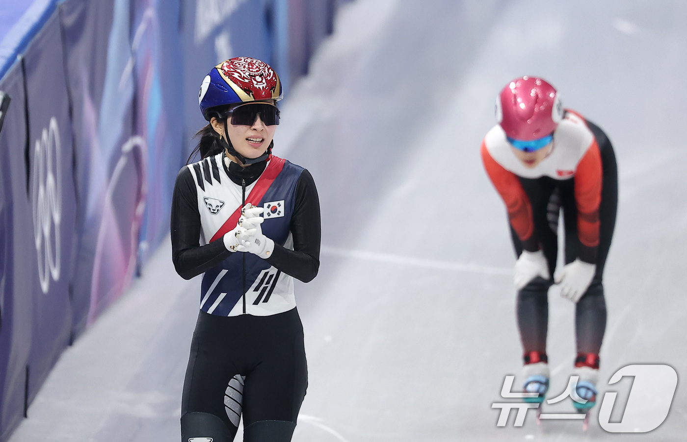 (밀라노=뉴스1) 김성진 기자 = 쇼트트랙 김길리가 20일(현지시간) 이탈리아 밀라노 아이스 스케이팅 아레나에서 열린 2026 밀라노·코르티나담페초 동계올림픽 쇼트트랙 여자 150 …