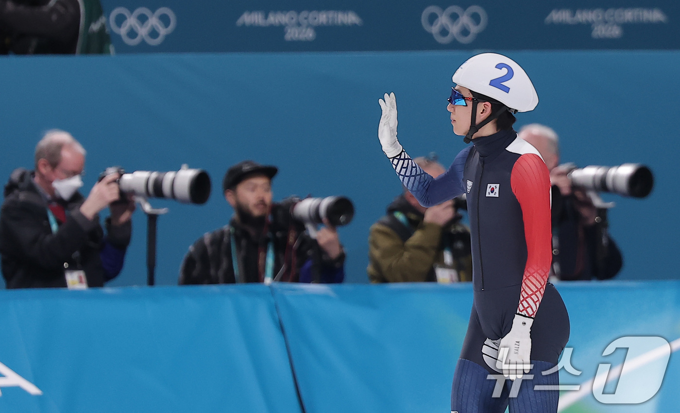 (밀라노=뉴스1) 김성진 기자 = 스피드스케이팅 정재원이 21일(현지시간) 이탈리아 밀라노 스피드스케이팅 스타디움에서 열린 2026 밀라노·코르티나담페초 동계올림픽 스피드 스케이팅 …