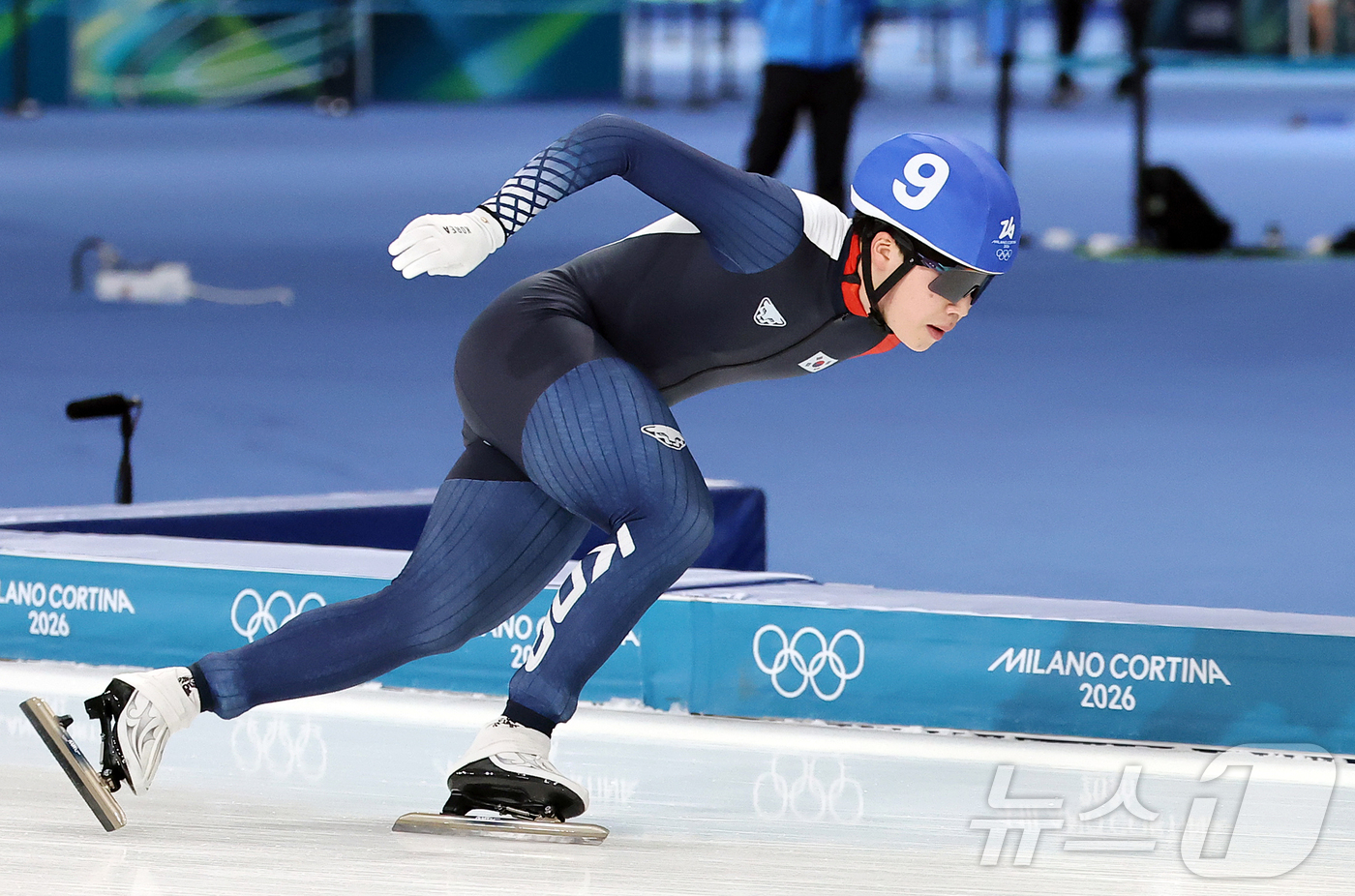 (밀라노=뉴스1) 김진환 기자 = 스피드스케이팅 조승민이 21일(현지시간) 이탈리아 밀라노 스피드스케이팅 스타디움에서 열린 2026 밀라노·코르티나담페초 동계올림픽 스피드 스케이팅 …