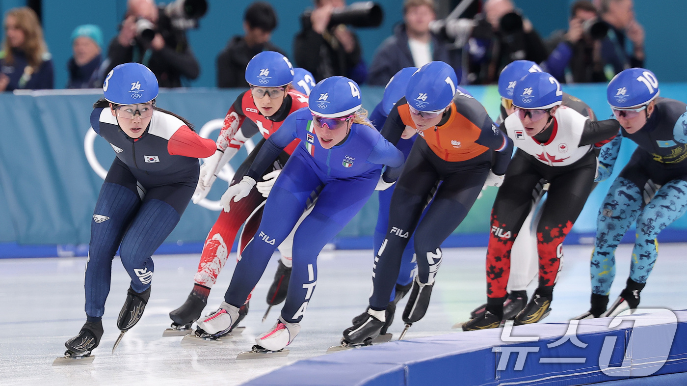 (밀라노=뉴스1) 김성진 기자 = 스피드스케이팅 박지우가 21일(현지시간) 이탈리아 밀라노 스피드스케이팅 스타디움에서 열린 2026 밀라노·코르티나담페초 동계올림픽 스피드 스케이팅 …