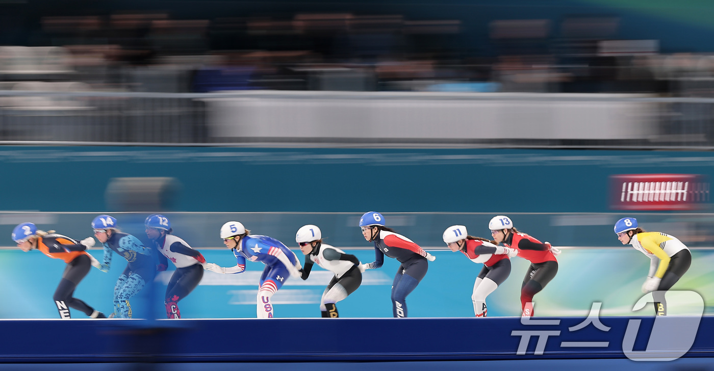 (밀라노=뉴스1) 김성진 기자 = 스피드스케이팅 박지우가 21일(현지시간) 이탈리아 밀라노 스피드스케이팅 스타디움에서 열린 2026 밀라노·코르티나담페초 동계올림픽 스피드 스케이팅 …