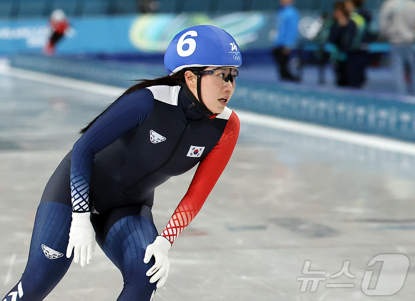 (밀라노=뉴스1) 김진환 기자 = 스피드스케이팅 박지우가 21일(현지시간) 이탈리아 밀라노 스피드스케이팅 스타디움에서 열린 2026 밀라노·코르티나담페초 동계올림픽 스피드 스케이팅 …