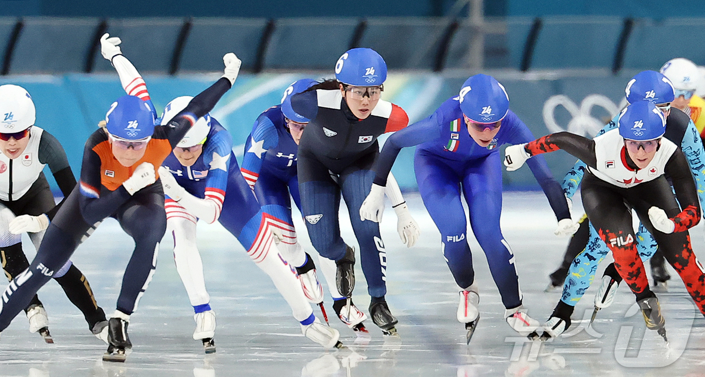 (밀라노=뉴스1) 김진환 기자 = 스피드스케이팅 박지우가 21일(현지시간) 이탈리아 밀라노 스피드스케이팅 스타디움에서 열린 2026 밀라노·코르티나담페초 동계올림픽 스피드 스케이팅 …