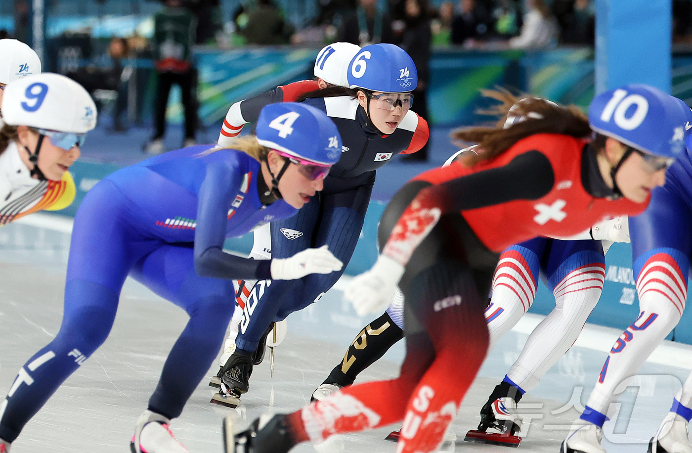 (밀라노=뉴스1) 김진환 기자 = 스피드스케이팅 박지우가 21일(현지시간) 이탈리아 밀라노 스피드스케이팅 스타디움에서 열린 2026 밀라노·코르티나담페초 동계올림픽 스피드 스케이팅 …