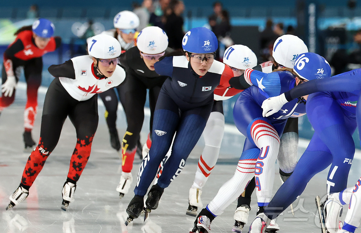 (밀라노=뉴스1) 김진환 기자 = 스피드스케이팅 박지우가 21일(현지시간) 이탈리아 밀라노 스피드스케이팅 스타디움에서 열린 2026 밀라노·코르티나담페초 동계올림픽 스피드 스케이팅 …